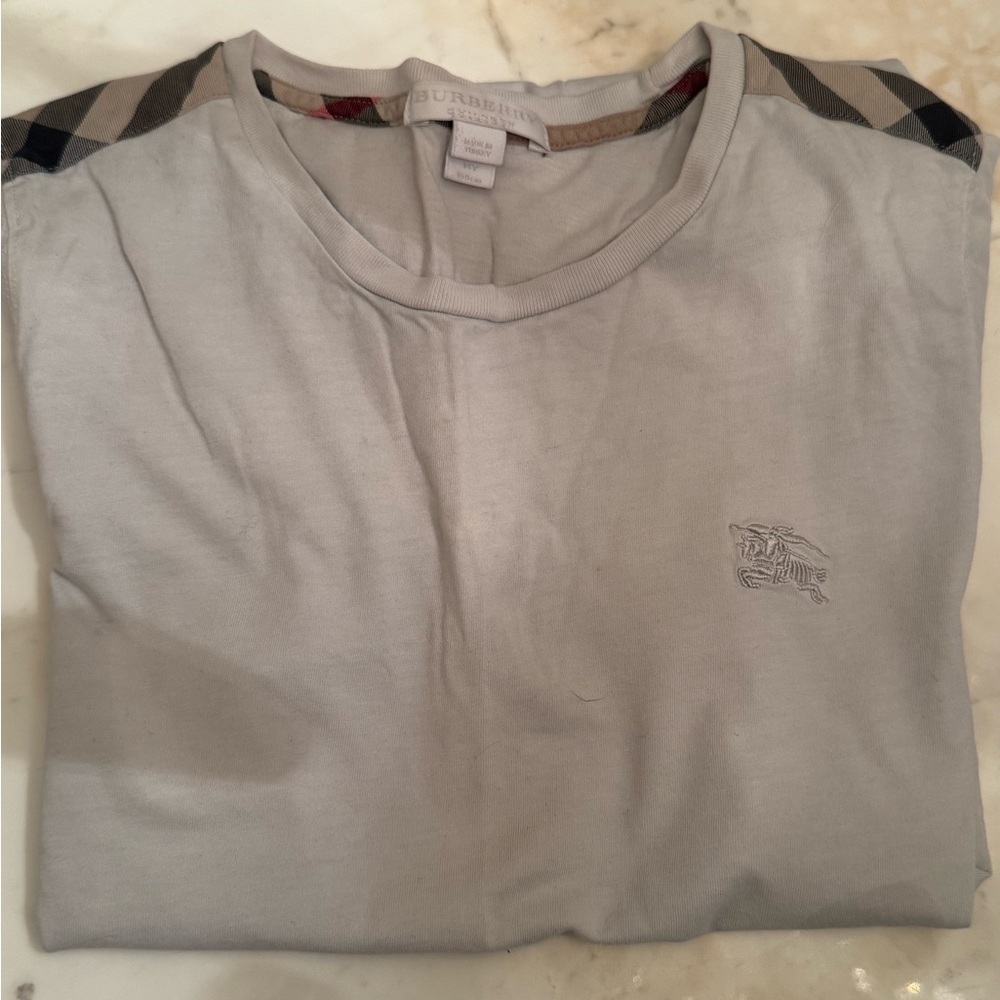Burberry Light Gray Short Sleeve Tee